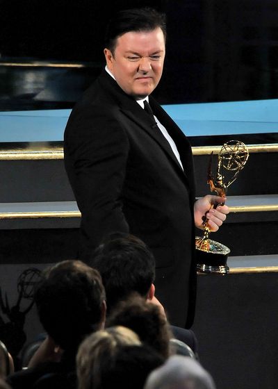 2008: Ricky Gervais steals his Emmy from Steve Carell