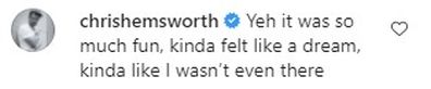 Chris Hemsworth responds to brothers Liam and Luke cheeky birthday posts.