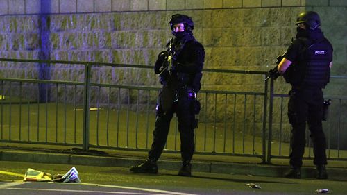 Police deploy at scene of explosion in Manchester, England